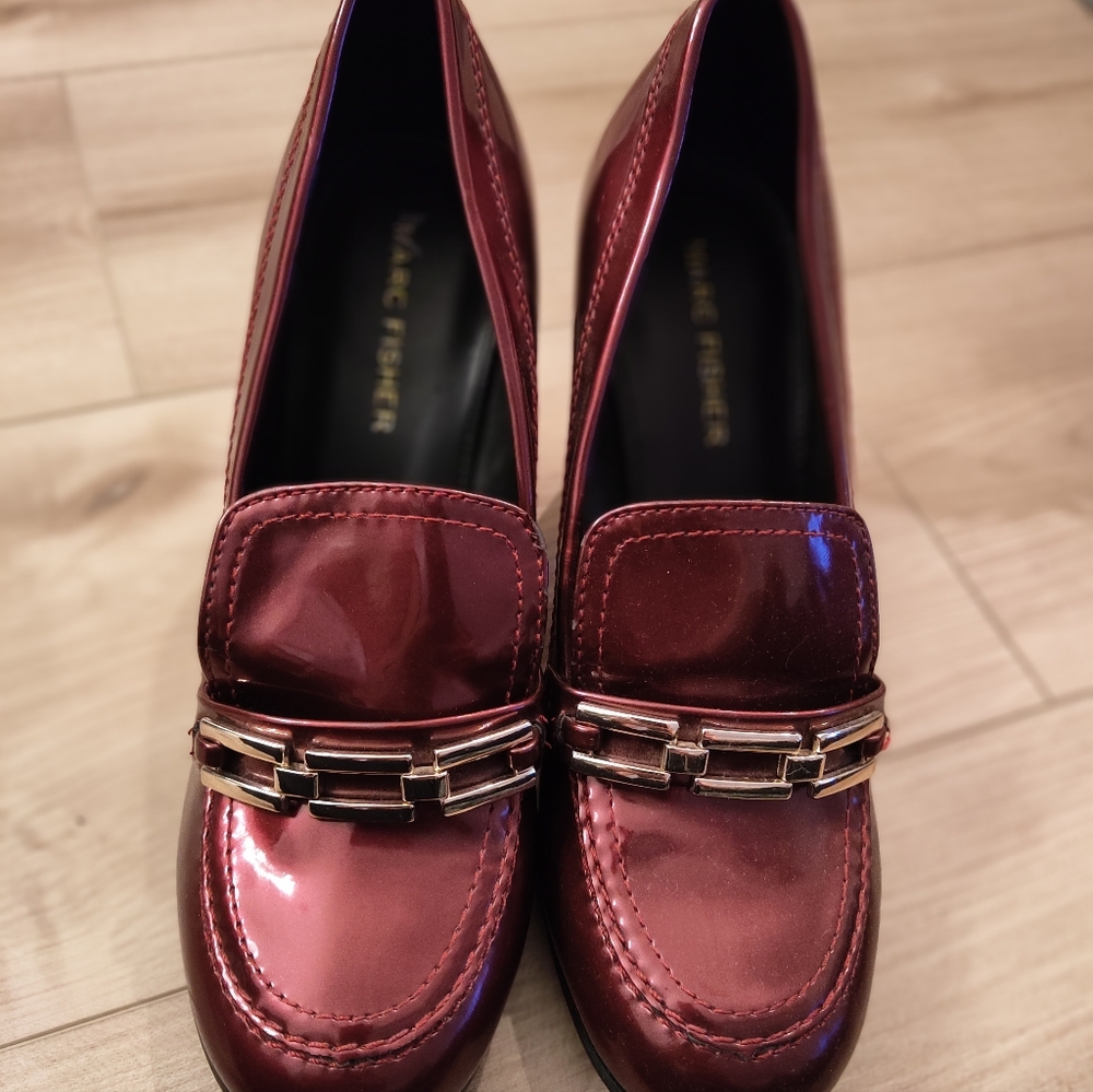Marc Fisher Metallic Burgundy Heels